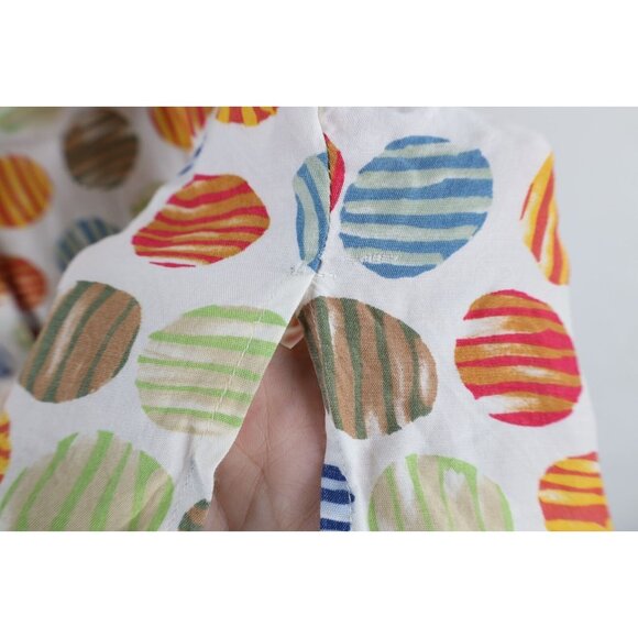 Vintage 90s Esprit Womens Medium Polka Dot Looped Collar Button Shirt Rayon - Picture 6 of 15